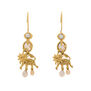 Pearl and opal lion earrings by Ruby Jack